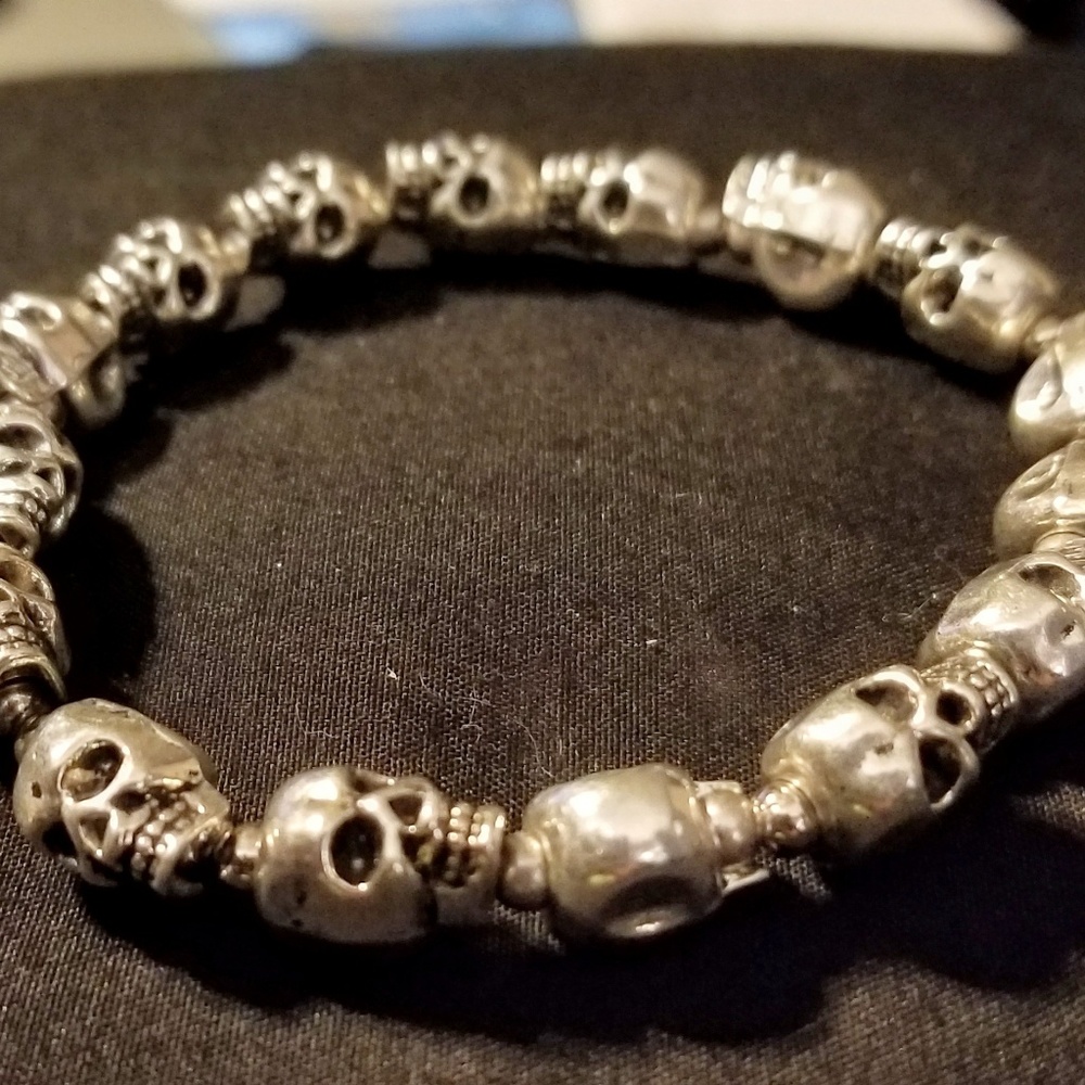Skull beaded charm  bracelet